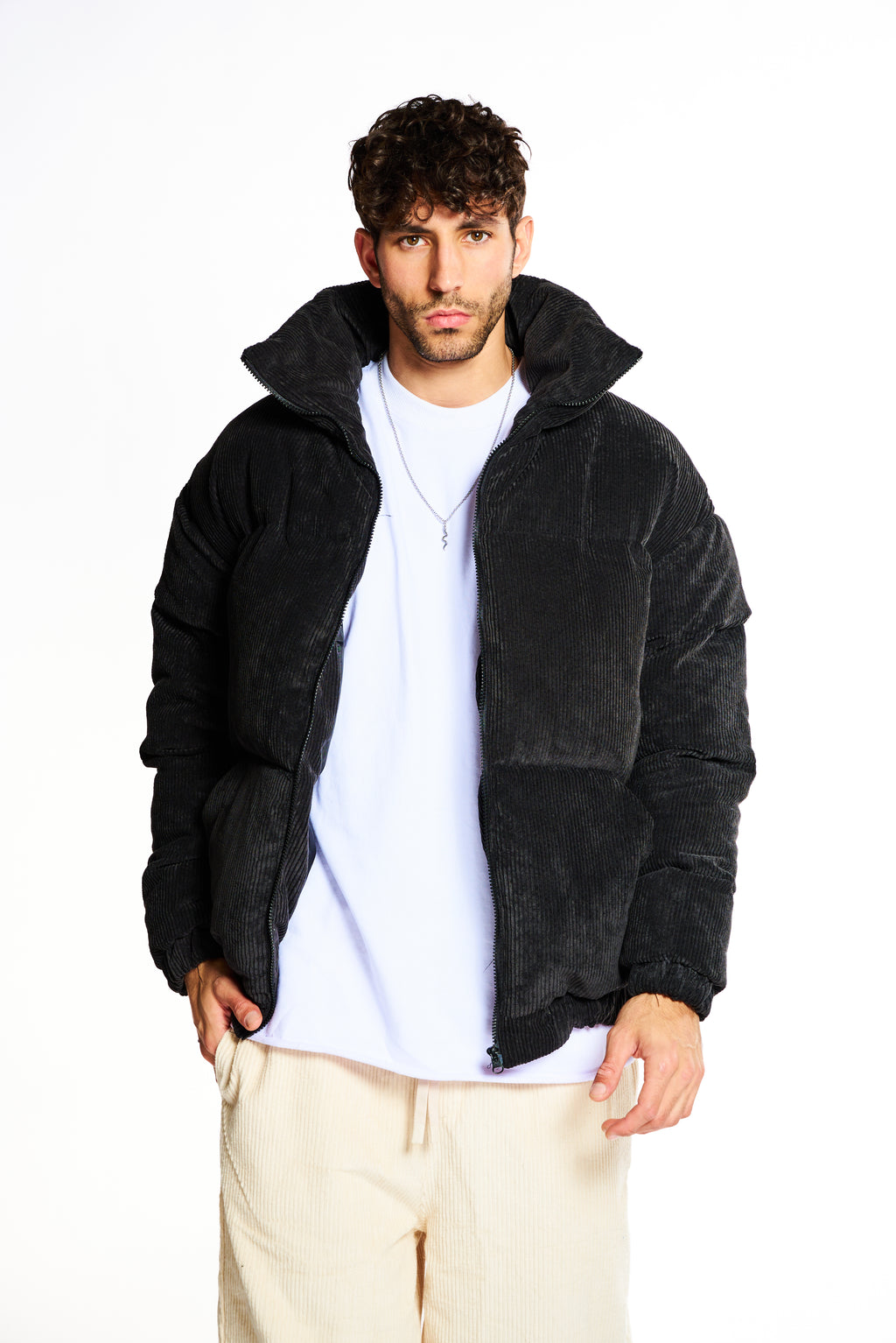 מעיל קורדרוי דובון שחור