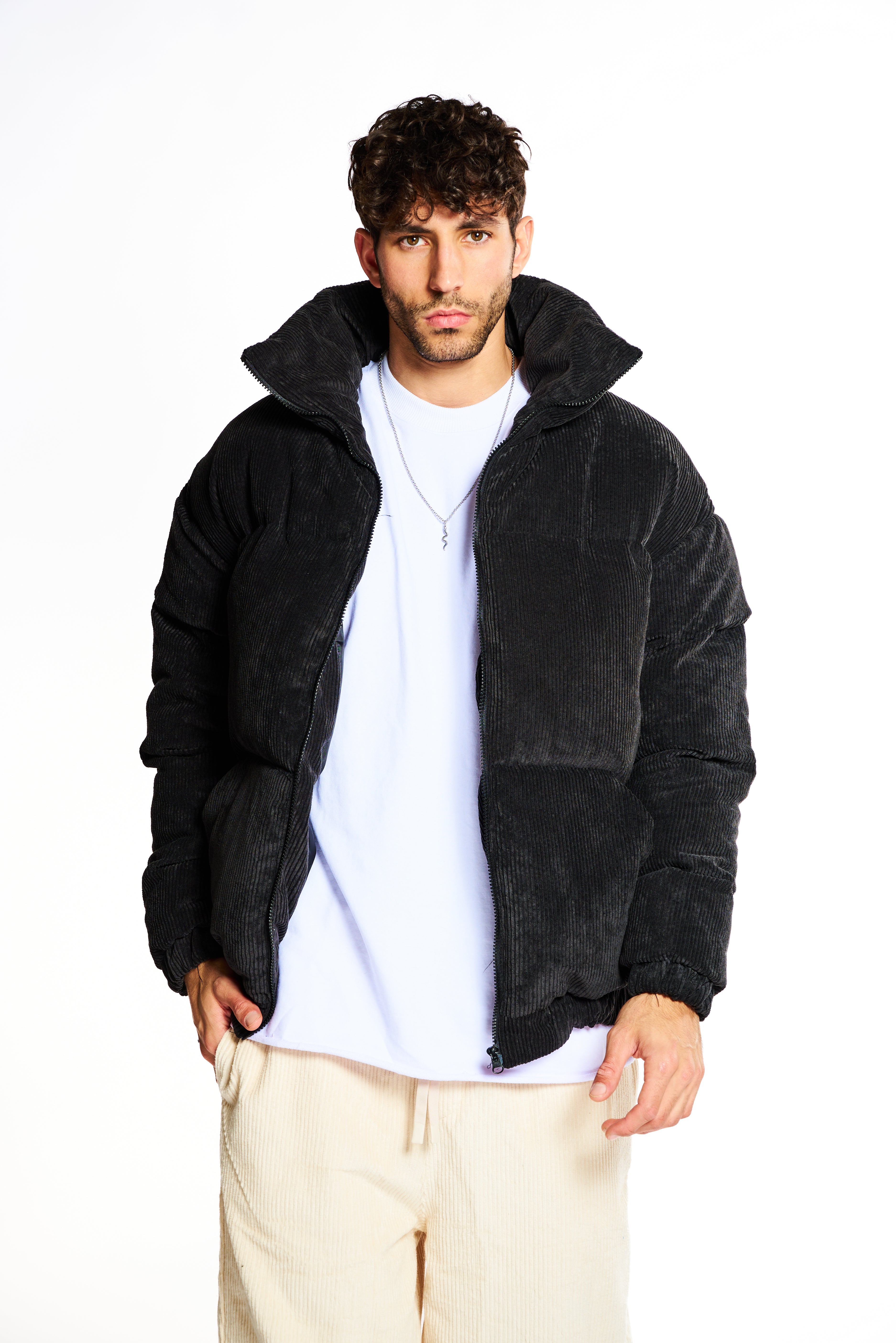 מעיל קורדרוי דובון שחור