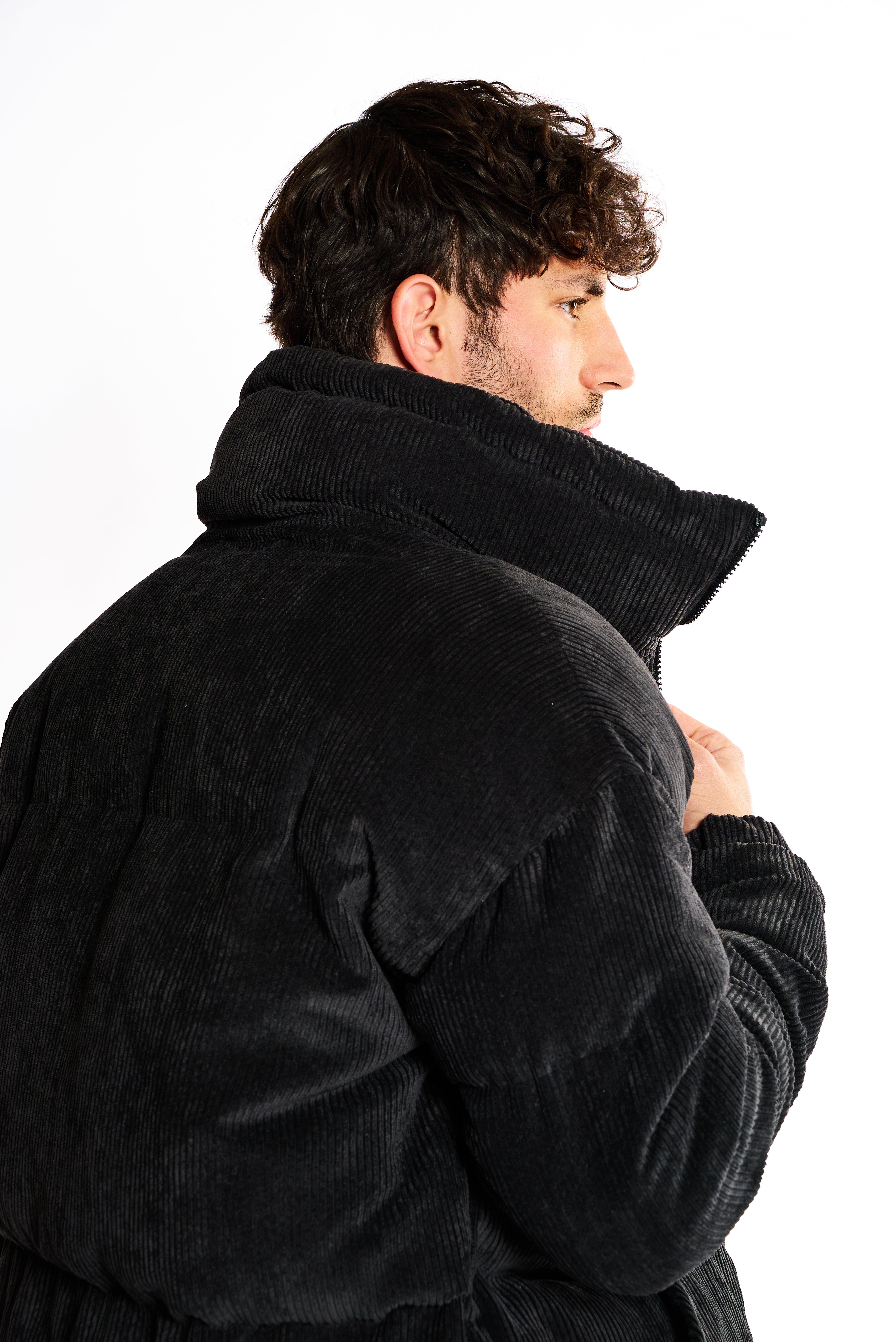 מעיל קורדרוי דובון שחור