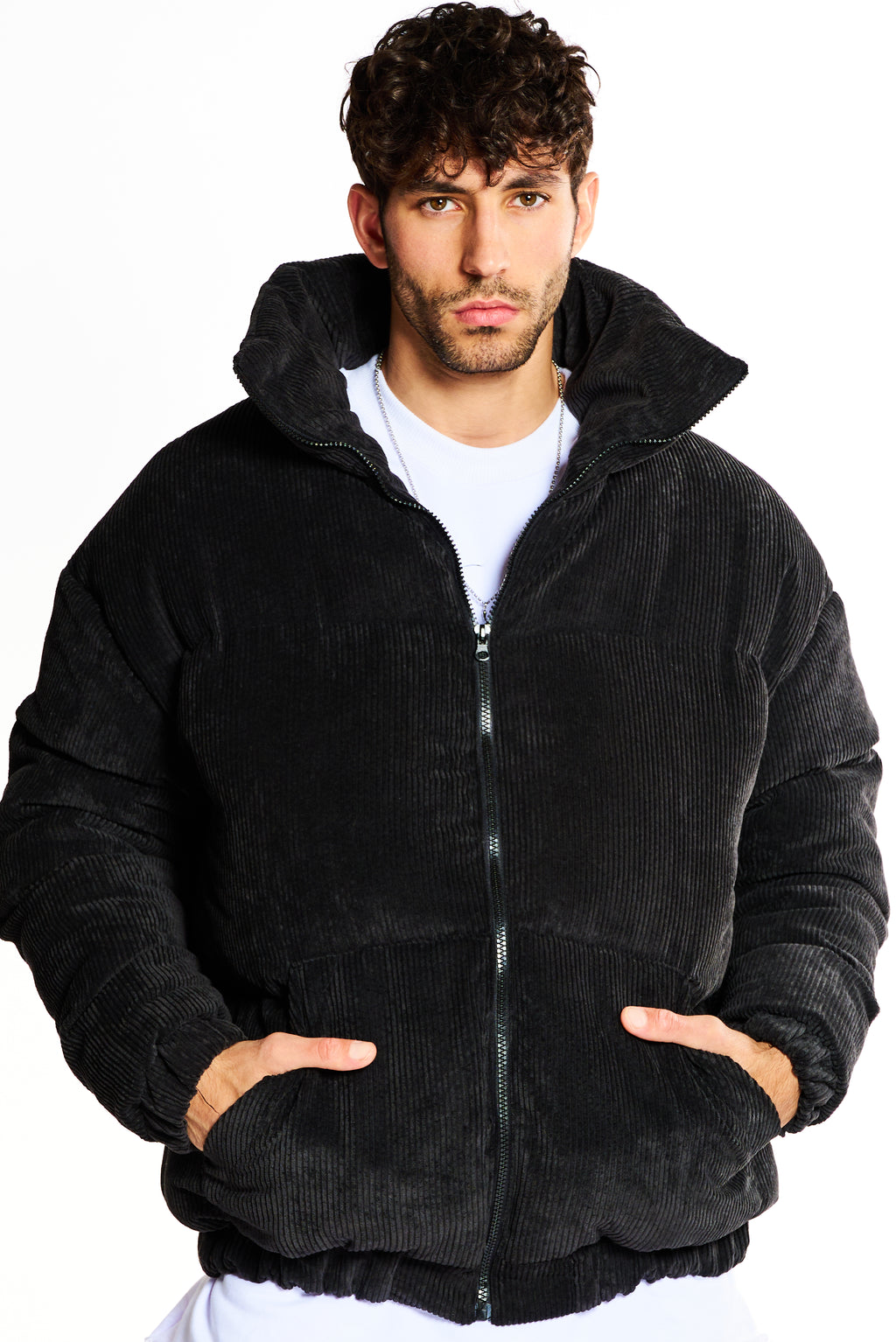 מעיל קורדרוי דובון שחור